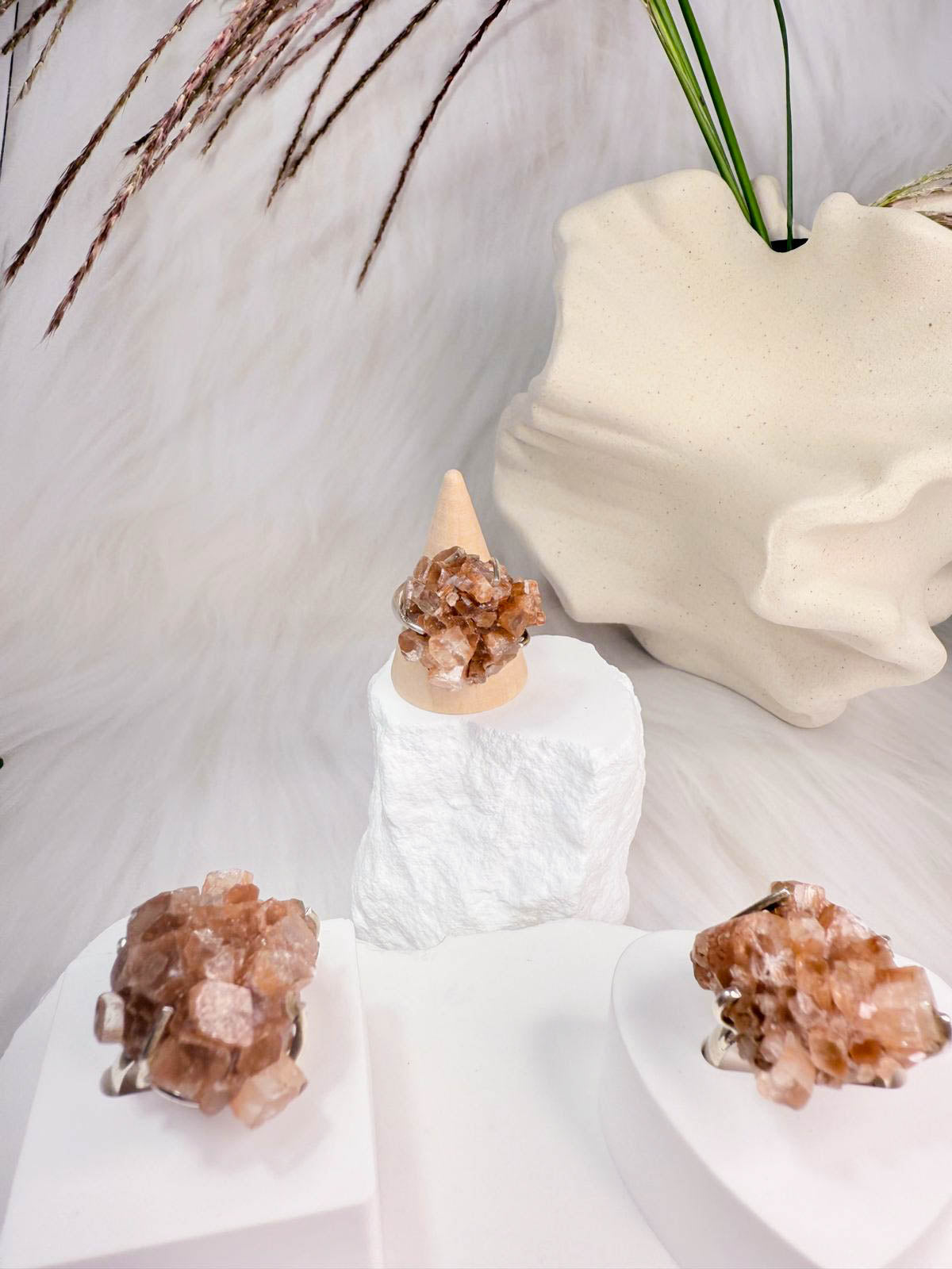 Celestial Aragonite Cluster Ring!