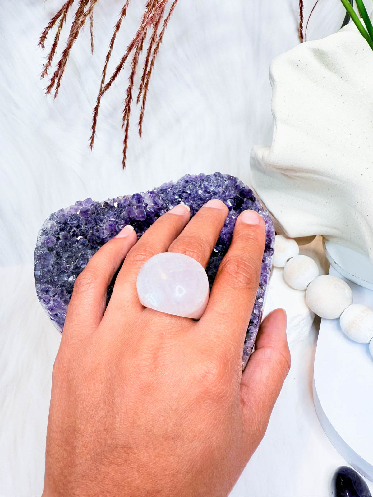 Blush Radiance Rose Quartz Ring