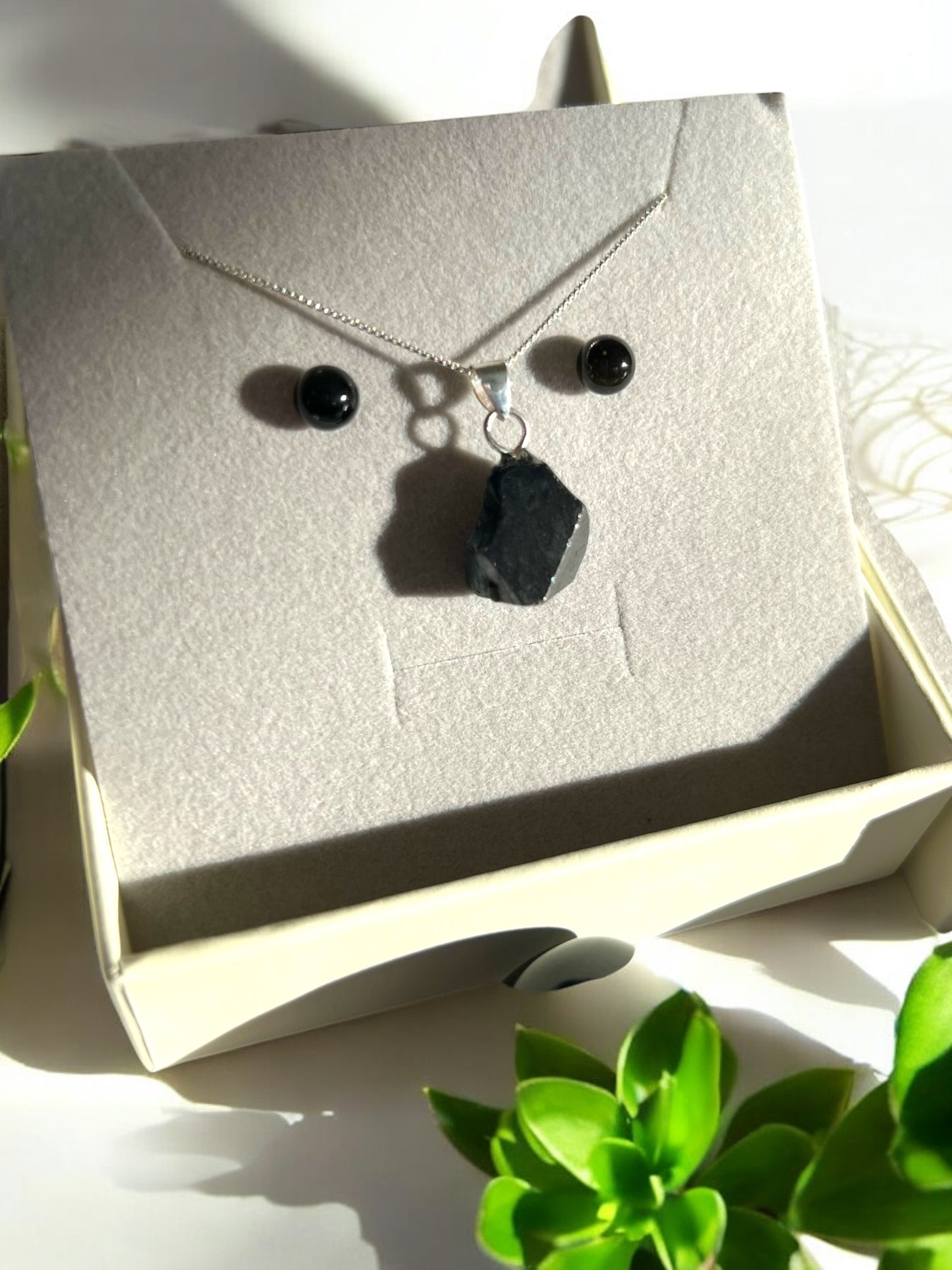 "Mystic Balance" Magnetite & Obsidian Jewelry Set