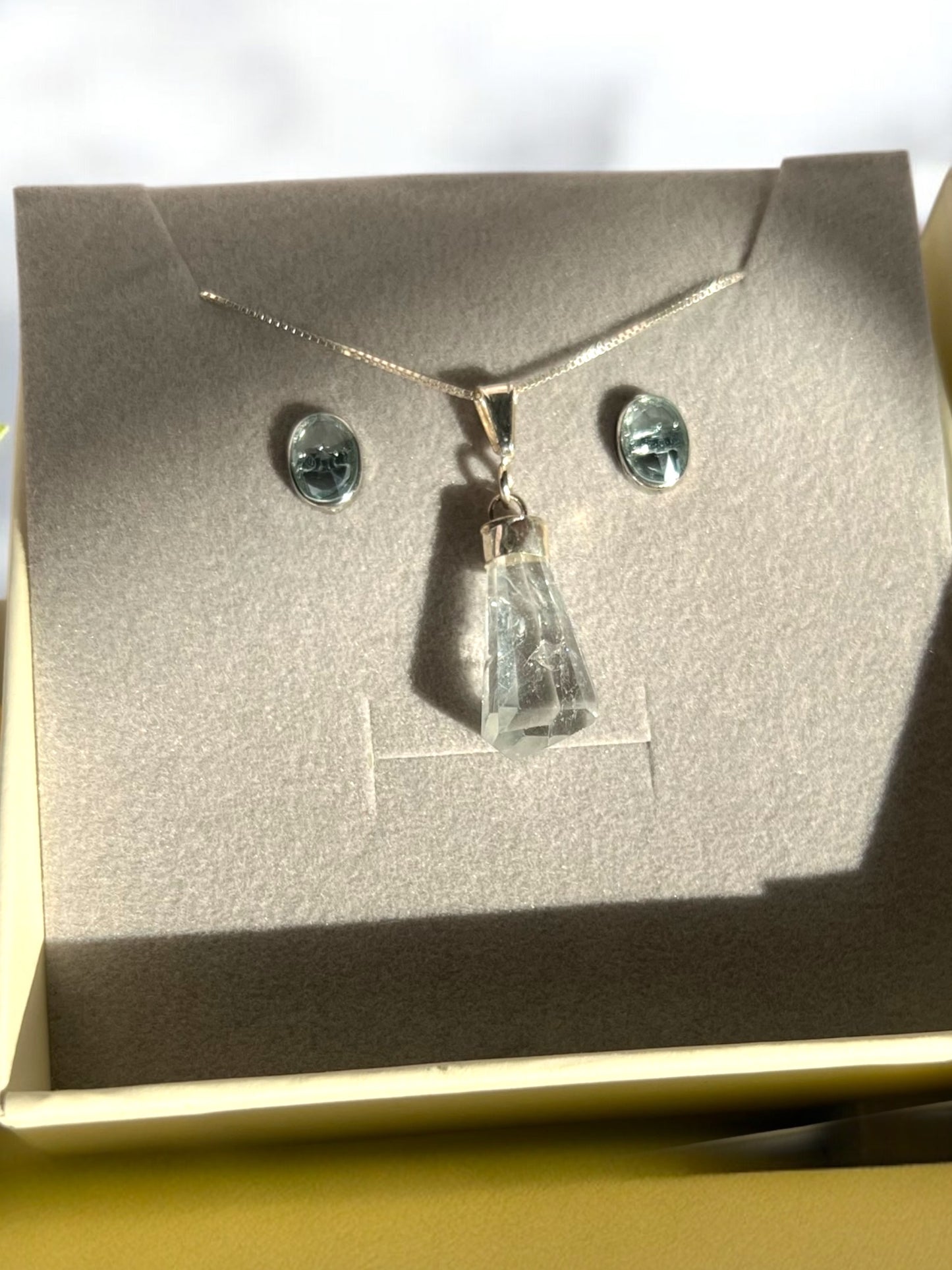 Ocean Whisper Aquamarine Crystal Jewelry Set !