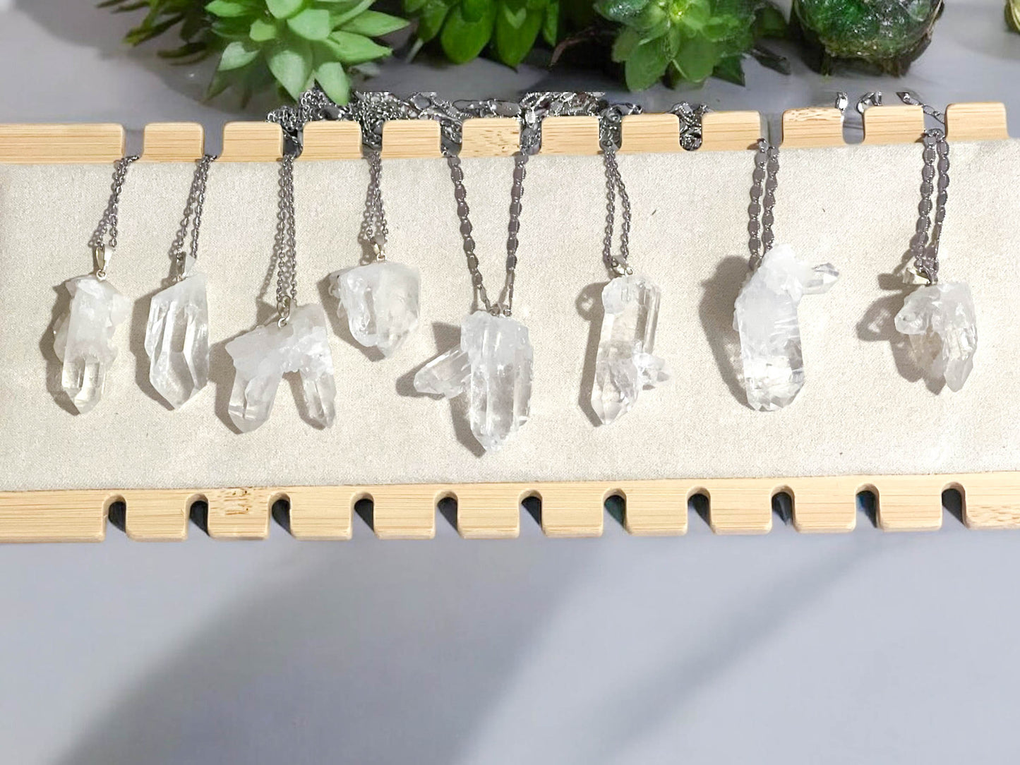 Crystal Quartz Point Cluster Necklace!