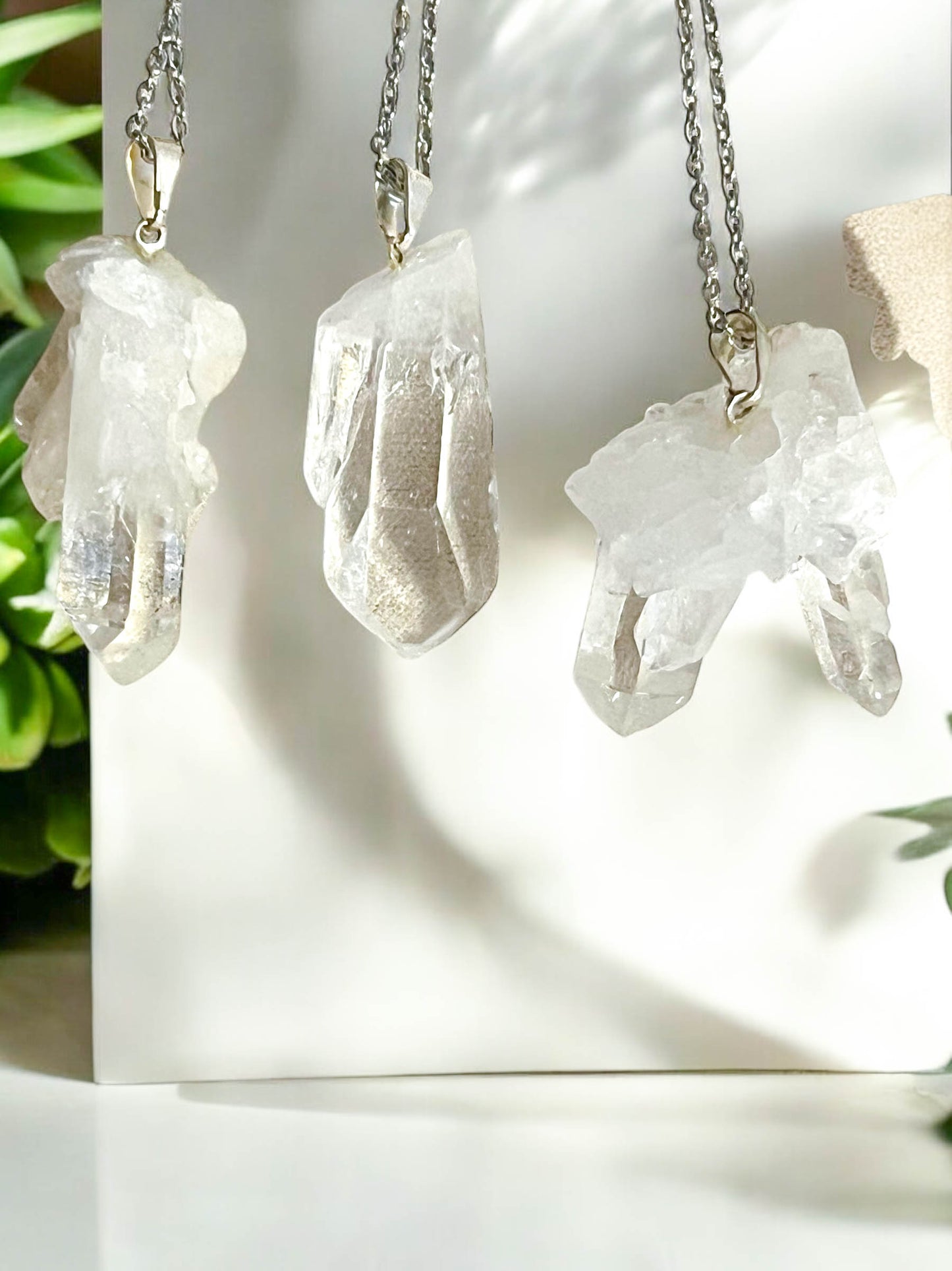 Crystal Quartz Point Cluster Necklace!