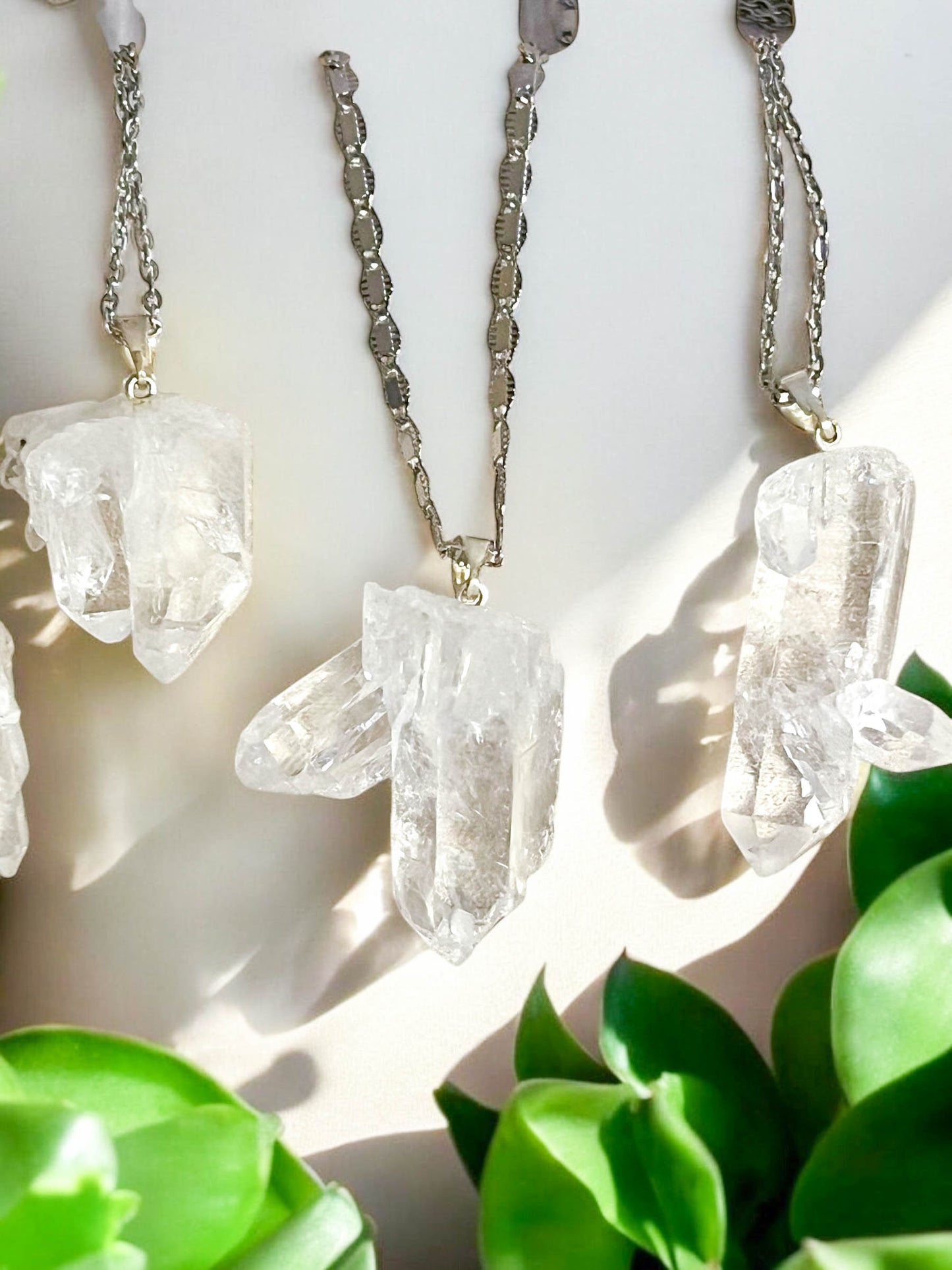 Crystal Quartz Point Cluster Necklace!