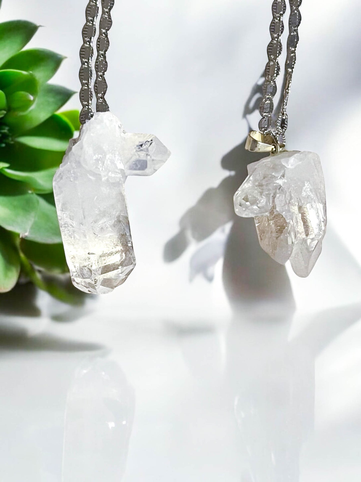 Crystal Quartz Point Cluster Necklace!